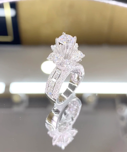1 1 Nhẫn kim cương nữ vàng trắng 18K CH 0258