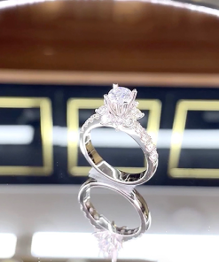65 1 Nhẫn kim cương nữ vàng trắng 18K CH 2254