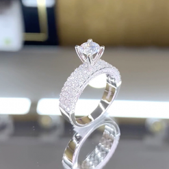 75 1 Nhẫn kim cương nữ vàng trắng 18K CH 2259