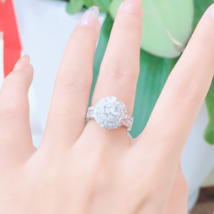 Nhẫn kim cương nữ vàng trắng 18K CH 1258