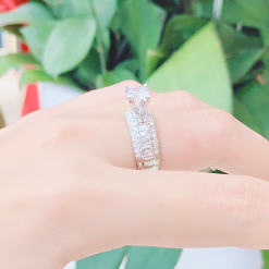 11 2 Nhẫn kim cương nữ vàng trắng 18K CH 2256