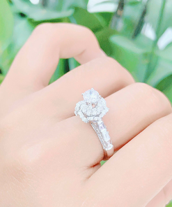 4 3 Nhẫn kim cương nữ vàng trắng 18k CH 0072
