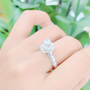 4 3 Nhẫn kim cương nữ vàng trắng 18k CH 0072