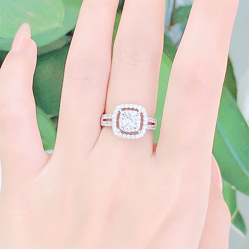 1 1 Nhẫn kim cương nữ vàng trắng 18K CH 0125