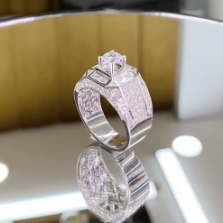 14 Nhẫn Kim Cương Nam Vàng Trắng 18K CH 0094