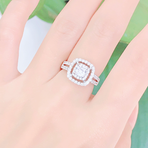 2 1 Nhẫn kim cương to Solitaire vàng trắng 18K CH 0125