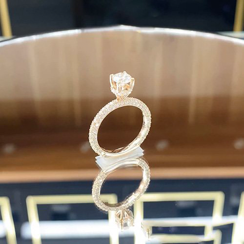 28 Nhẫn kim cương nữ vàng hồng 18K CH 0160