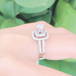 Nhẫn kim cương nữ vàng trắng 18K CH 0125