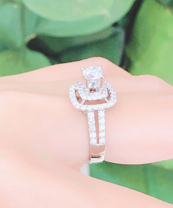 Nhẫn kim cương nữ vàng trắng 18K CH 0125