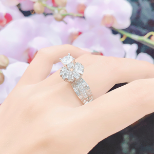 47 Nhẫn kim cương Emilia vàng trắng 18k đẹp rạng ngời CH 0191