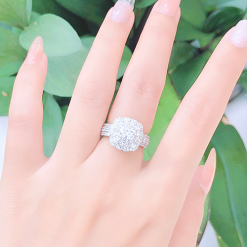 66 Nhẫn kim cương nữ vàng trắng 18K CH 0203