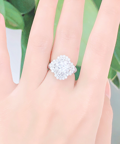 7 1 Nhẫn kim cương nữ vàng trắng 18K CH 0085