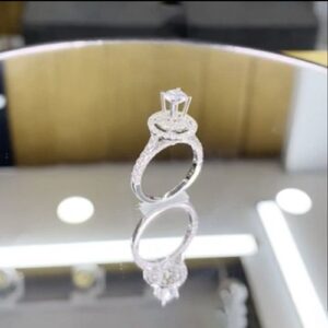 Nhẫn kim cương nữ vàng trắng 18K CH 0123