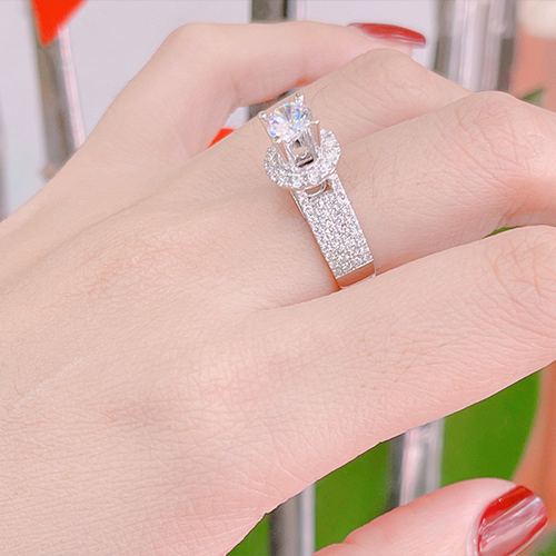 16 3 Nhẫn kim cương nữ vàng trắng 18K CH 0251