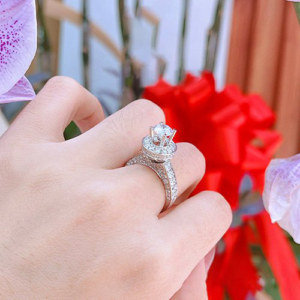 Nhẫn kim cương nữ vàng trắng 18K CH 0165