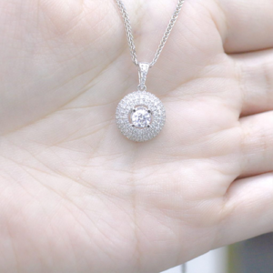 Mặt dây chuyền 1 hột xoàn "Forevermark Tribute" vàng trắng 18K MD 023