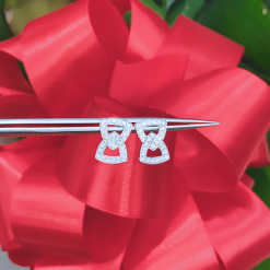 76 Bông tai kim cương vàng trắng 18K BT: 0015