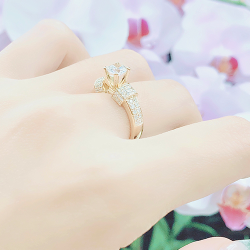 11 3 Nhẫn kim cương nữ vàng hồng 18K CH 0198