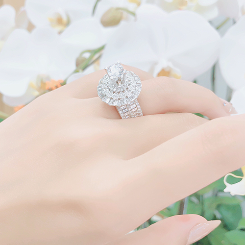 Nhẫn kim cương nữ vàng trắng 18K CH 0193