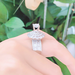 25 1 Nhẫn kim cương nữ vàng trắng 18k CH 0151