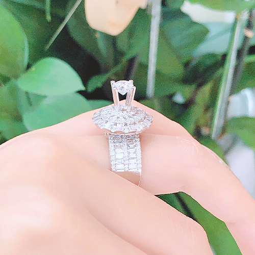 25 1 Nhẫn kim cương nữ vàng trắng 18k CH 0151