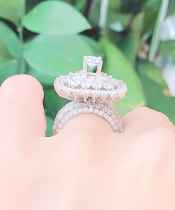 nhẫn nữ 1 Nhẫn kim cương nữ vàng trắng 18K CH 0194