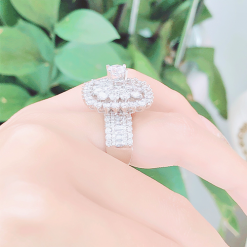 nhẫn nữ 2 Nhẫn kim cương nữ vàng trắng 18K CH 0194