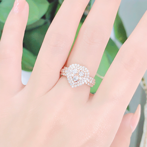 Nhẫn kim cương nữ vàng hồng 18K CH 0201