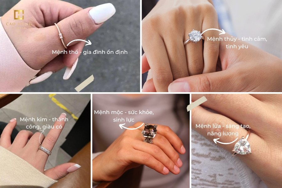 đeo nhẫn kim cương ngón nào