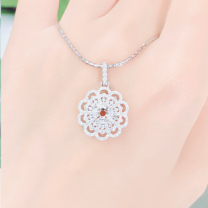 32 4 Vỏ mặt dây chuyền kim cương Lacework nhẹ nhàng, thanh lịch VM: 0017