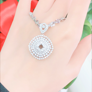 39 4 Vỏ mặt dây chuyền kim cương xếp lớp Medallion lộng lẫy, ấn tượng VM: 0015