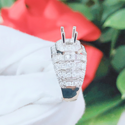 42 1 Vỏ Nhẫn Kim Cương Nam Vàng Trắng 18K CH 0007