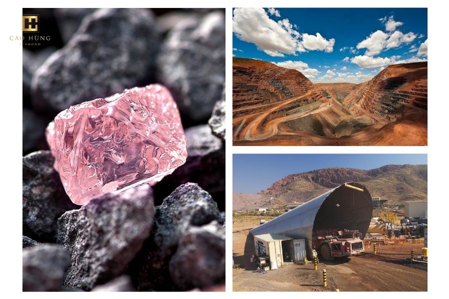 Kim cương hồng khai thác chủ yếu tại mỏ Argyle ở Tây Úc