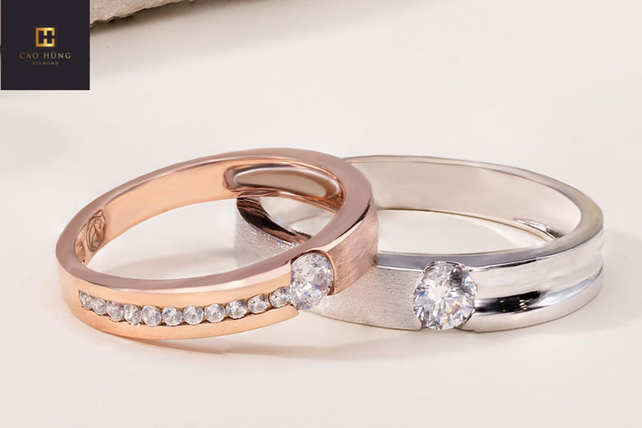 Nhẫn cưới kim cương và nhan kim cuong dinh hon  cho các cặp tình nhân