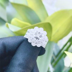 100.200x Vỏ Nhẫn Kim Cương Nữ Vàng Trắng 18K VN N061