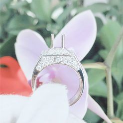 102.000c 2 Vỏ Nhẫn Kim Cương Nam Vàng Trắng 18K VN 0076