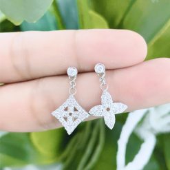 Bông Tai Kim Cương Vàng Trắng 18K BT 0042