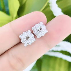 Bông Tai Kim Cương Vàng Trắng 18K BT 0043