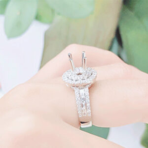 Vỏ Nhẫn Kim Cương Nữ Vàng Trắng 18K VN N031