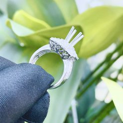 55.500 2 Vỏ Nhẫn Kim Cương Nữ Vàng Trắng 18K VN N034