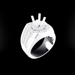 Vỏ Nhẫn Kim Cương Nam Vàng Trắng 18K VN 0106