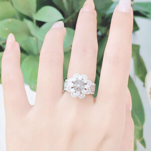 81.000z Vỏ Nhẫn Kim Cương Nữ Vàng Trắng 18K VN N138