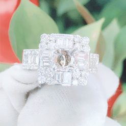 88.600c Vỏ Nhẫn Kim Cương Nữ Vàng Trắng 18K VN N030