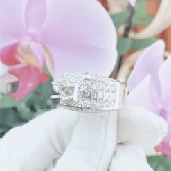 97.200z 2 Vỏ Nhẫn Kim Cương Nam Vàng Trắng 18K VN 0074