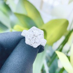 98.800 Vỏ Nhẫn Kim Cương Nữ Vàng Trắng 18K VN N060