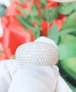 Nhẫn kim cương nam vàng trắng 18k CH N024 sang trọng