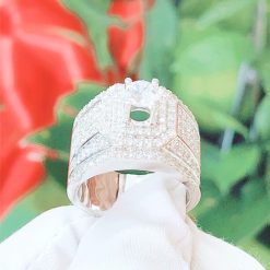 Nhẫn kim cương nam vàng trắng 18k CH N036 đẹp