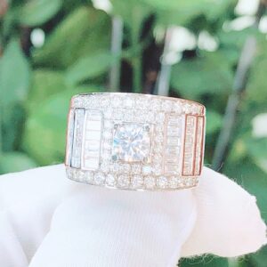 Nhẫn kim cương nam vàng trắng 18k CH N039 đẹp