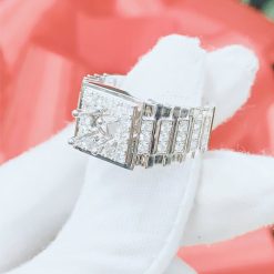 Vỏ nhẫn kim cương nam vàng trắng 18k VN 0029 sang trọng