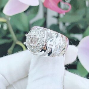 Vỏ nhẫn kim cương nam vàng trắng 18k VN 0030 GIA